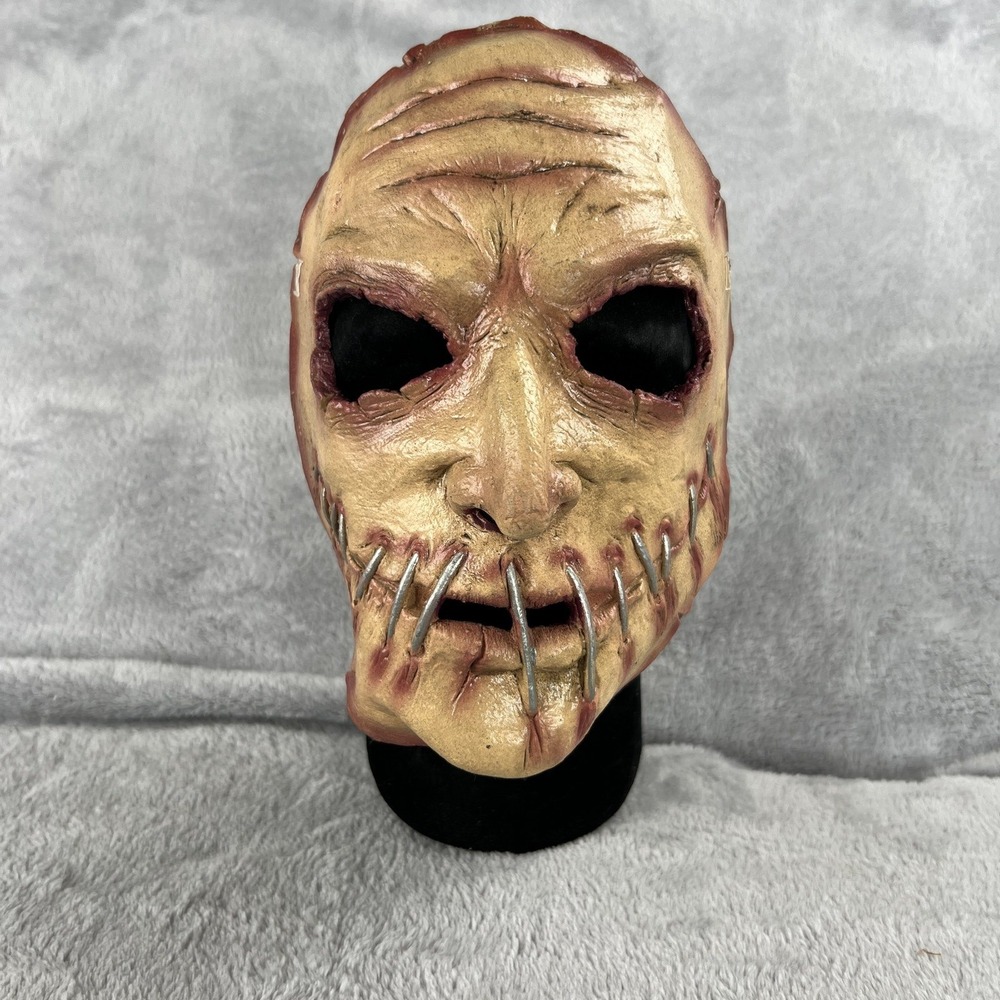 Stitched Mouth Horror Mask Latex Beige Scarecrow Ghoul Slipknot Halloween Scare